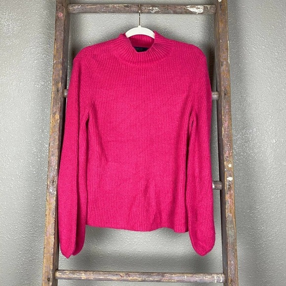 RACHEL Rachel Roy Shayla Pink Sweater Balloon Sleeve M - Picture 3 of 4